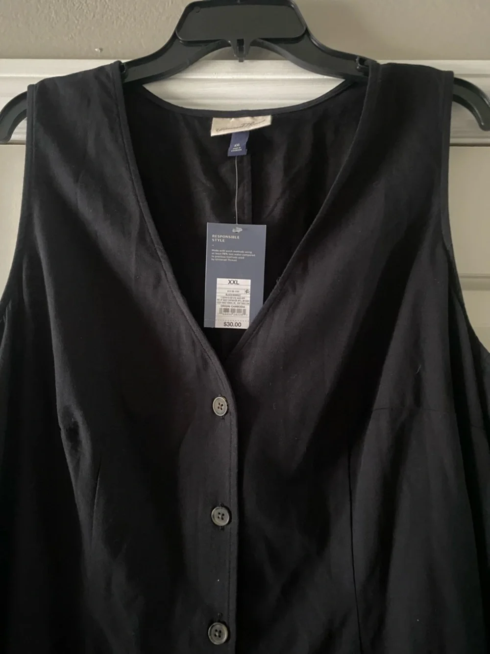 Old Navy Black Sleeveless Button-Front Mini Dress - Picture 2 of 4